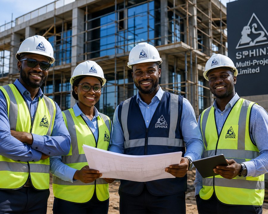 Sphinx Multi-Projects team on a construction site